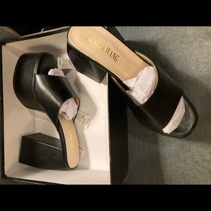 Azalea Wang, black, wedge heel, NWT, Size 8.5